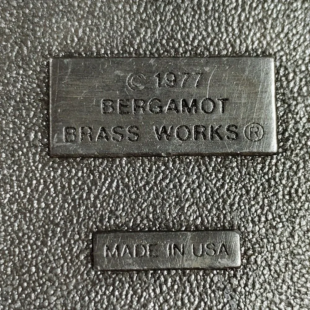 Bergamot Brass Works Belt Buckle Horse Cowboy Canyon 1977 Vintage USA
